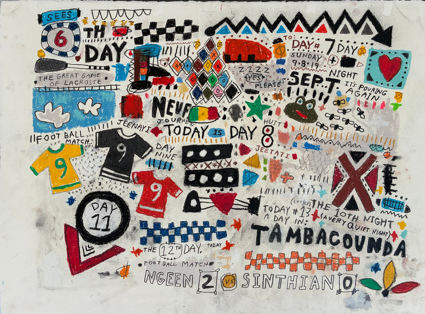 30 Days In Senegal - A Suite of 5 Drawings - 2/5