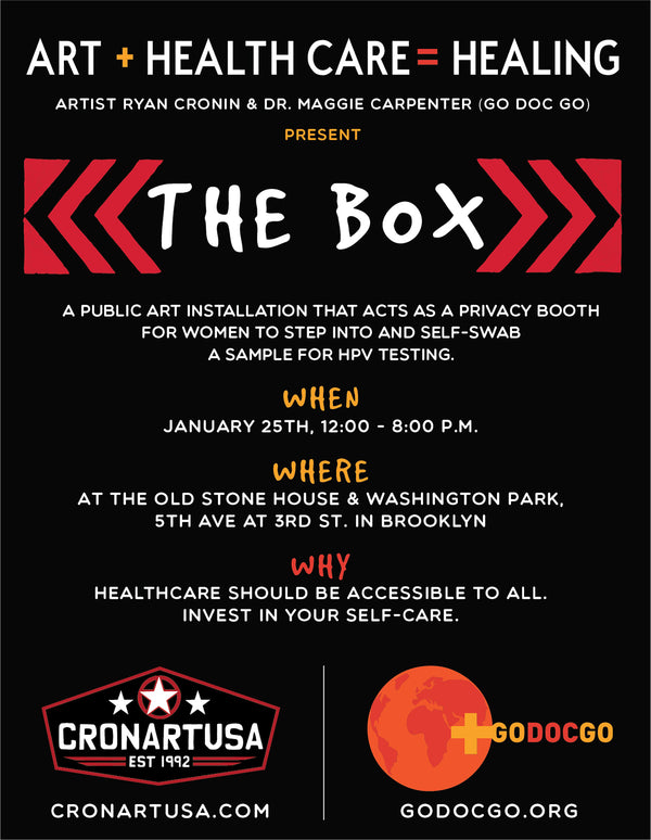 Artist Ryan Cronin partners with Go Doc Go to offer an immersive art experience that also acts as a healthcare service. Health care and art should be accessible to everyone. 