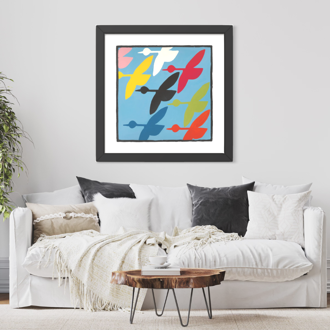 Head First Into A Flock Of Geese - signed art print by Hudson Valley artist Ryan Cronin