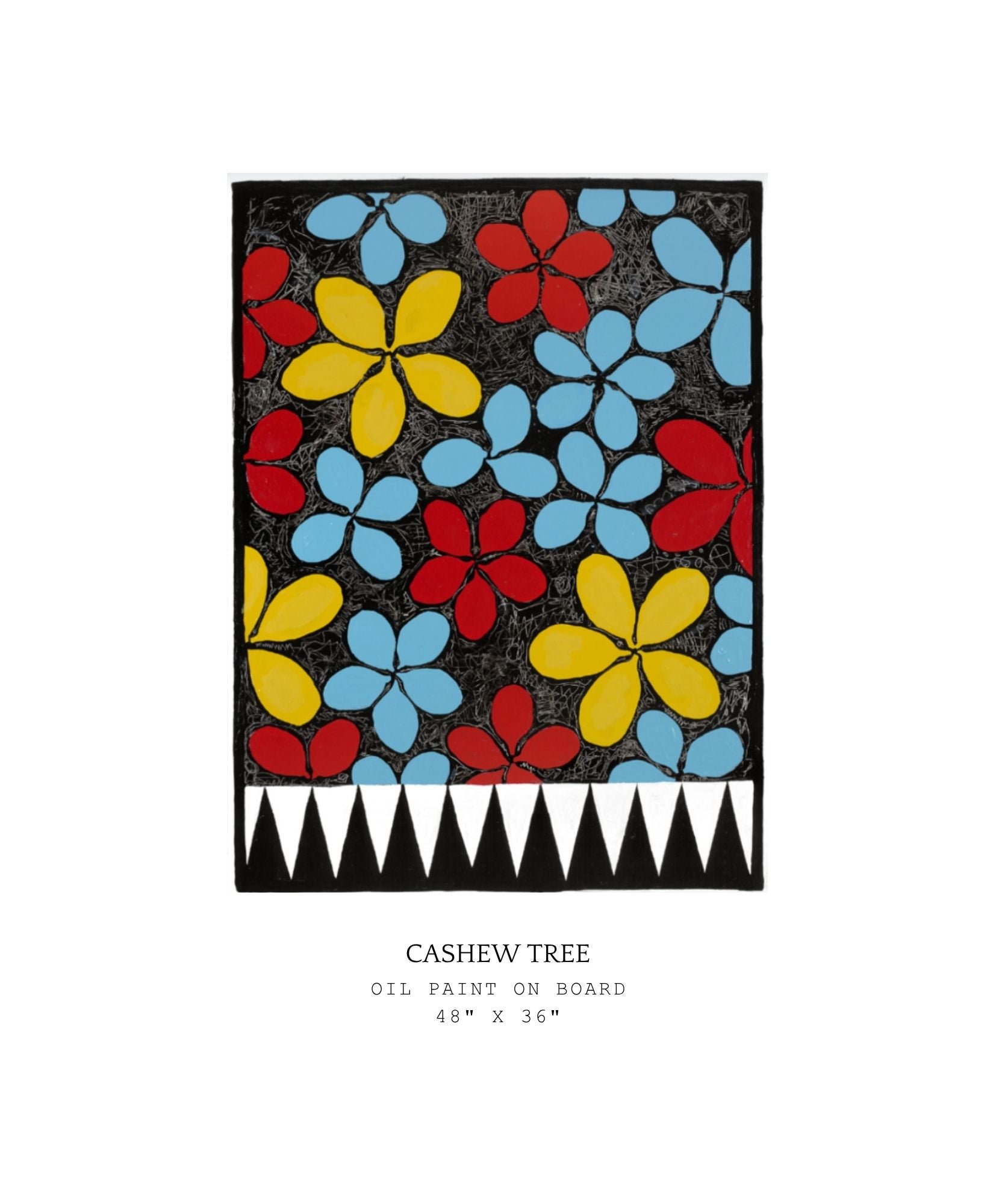 Colorful floral pattern on a black background