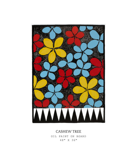 Colorful floral pattern on a black background
