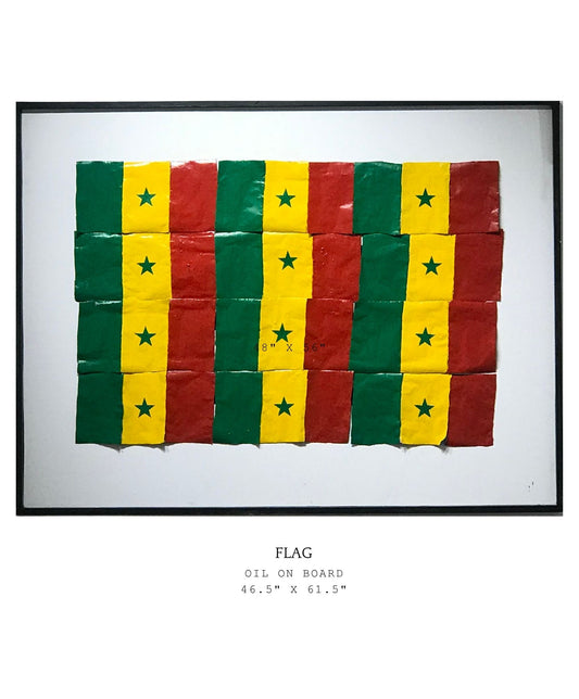 Senegalese flag with the colors of Senegal