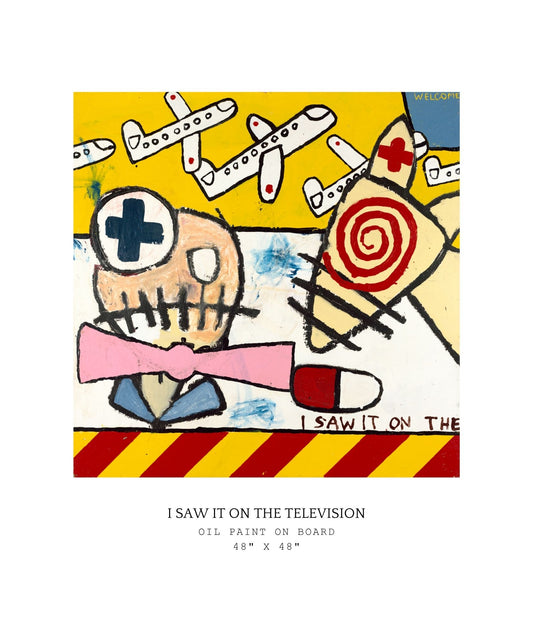 Abstract depiction of what someone might possibly get from watching the news specifically a plane crash.