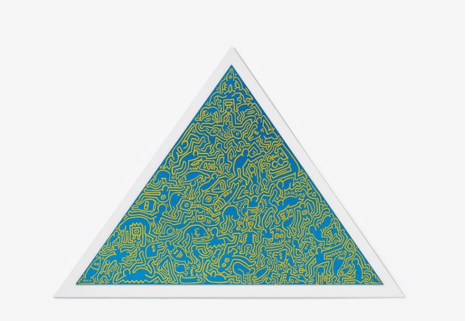 Color silkscreen print on anodized aluminum, Framed in an acrylic glass object box 