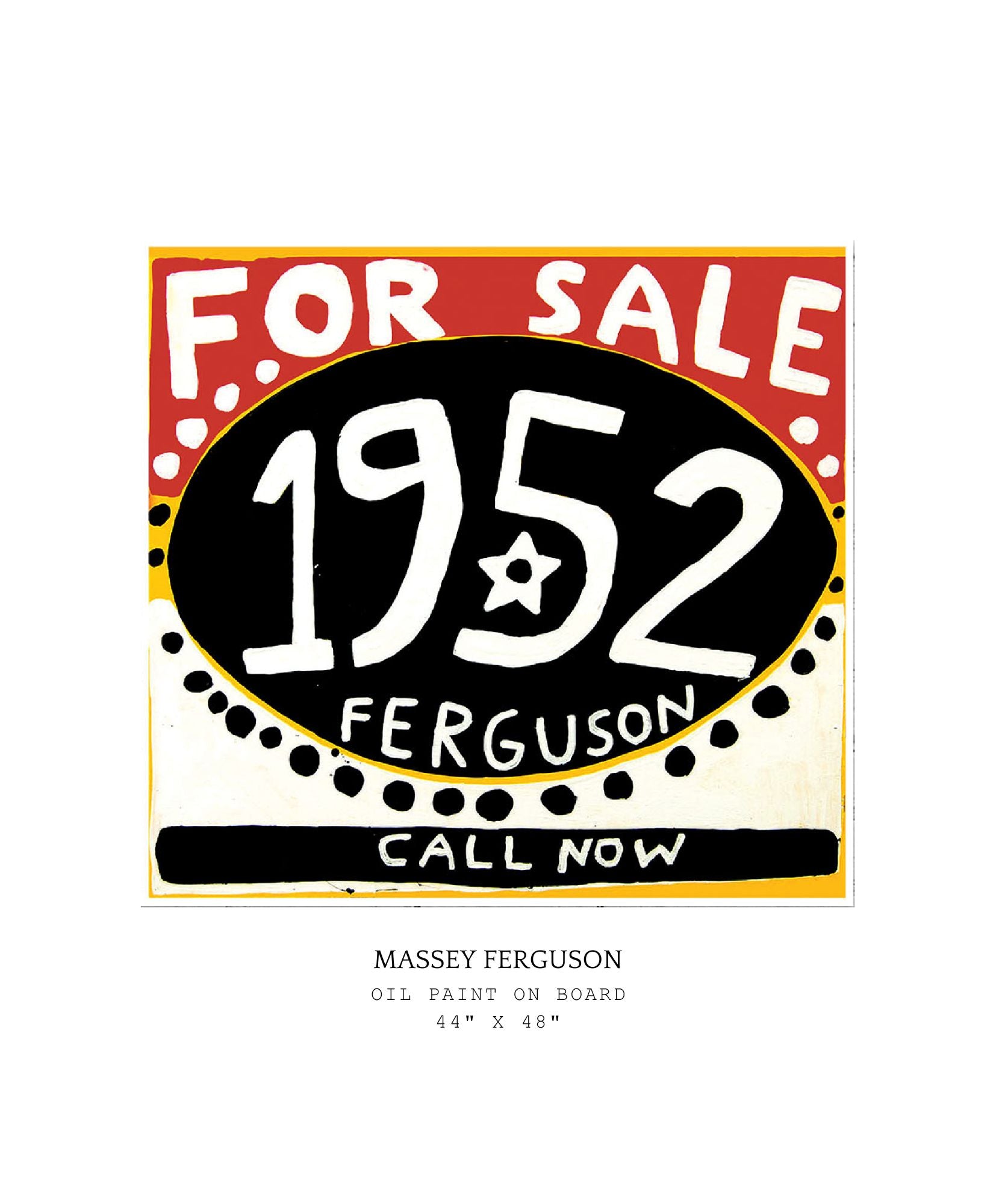 Advertisement for a 1952 Massey Ferguson tractor with 'For Sale' text on a white background.