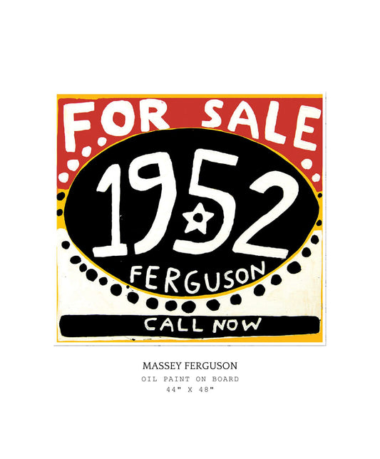 Advertisement for a 1952 Massey Ferguson tractor with 'For Sale' text on a white background.