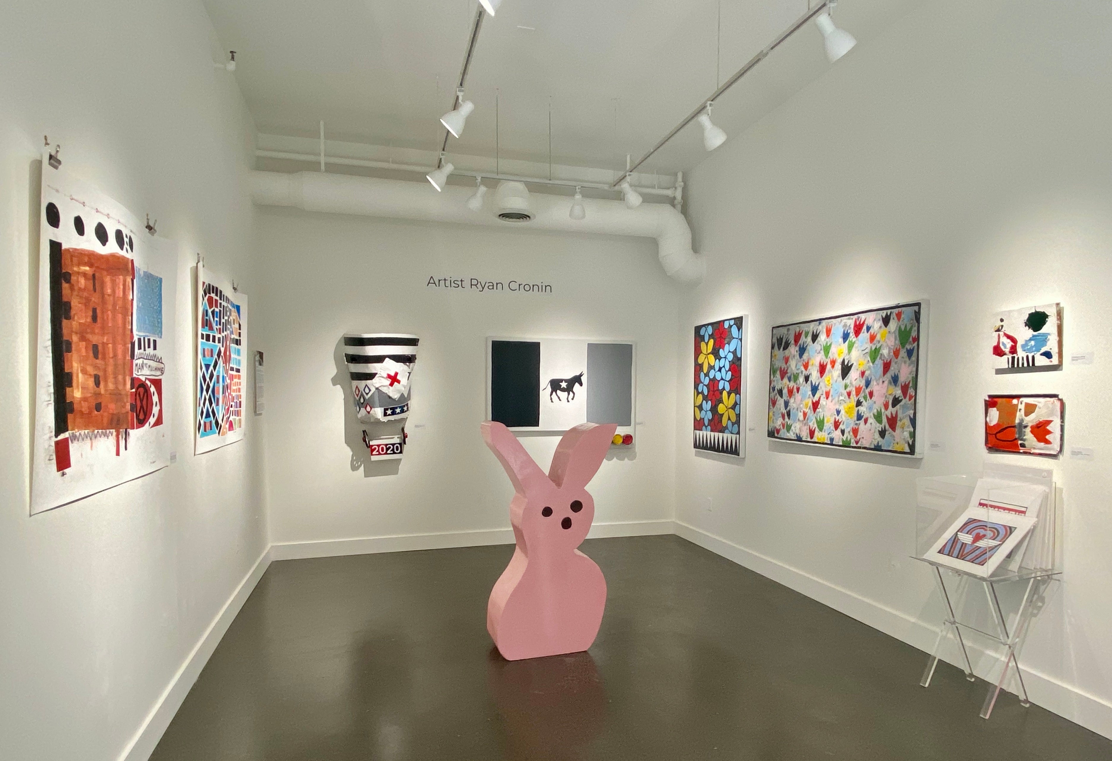 The Cronin Gallery interior at Water Street Market in New Paltz NY, contemporary art by Ryan Cronin