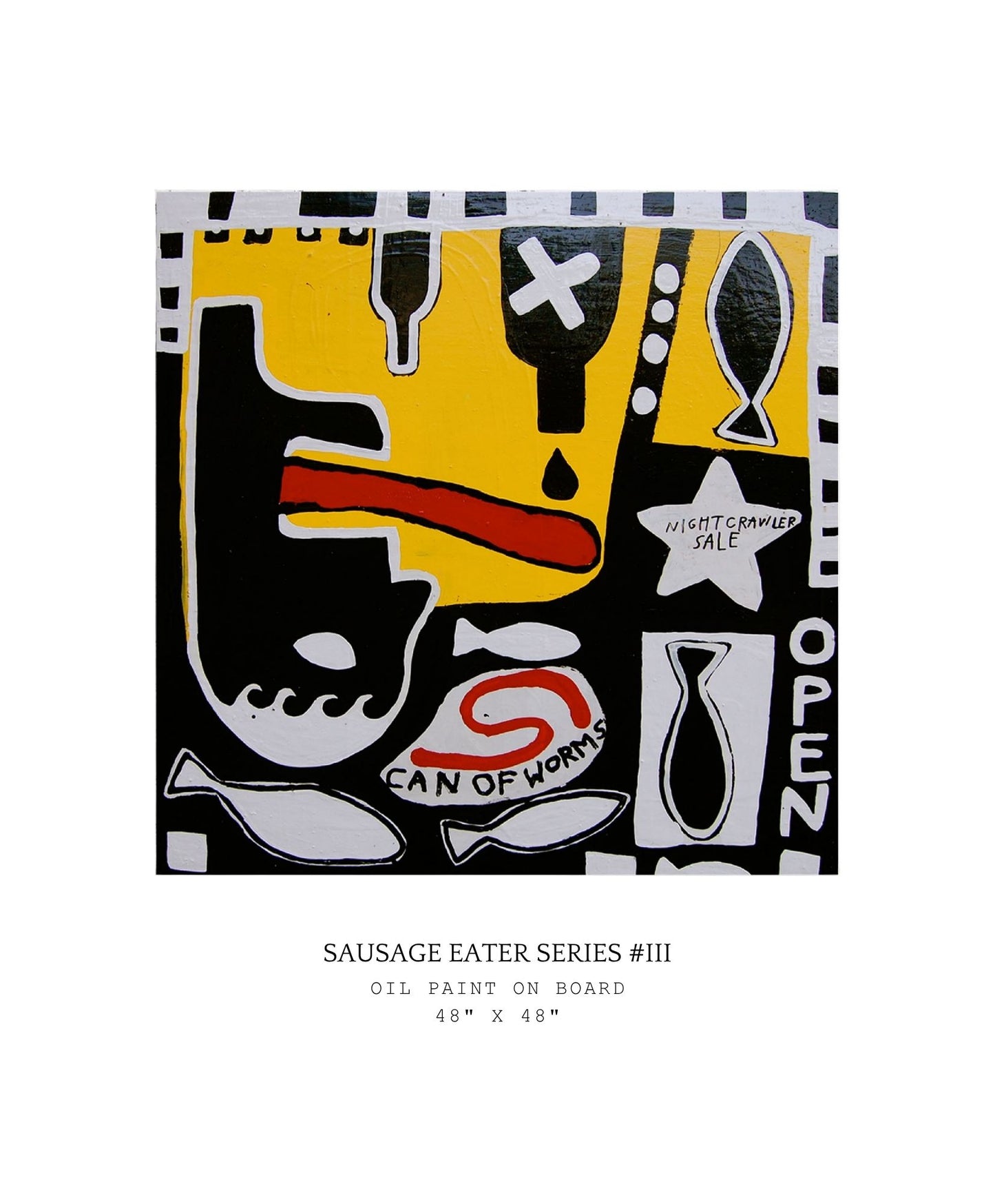 Abstract artwork titled 'Sausage Eater Series #III' on a white background. Part of the Sausage Eater series.