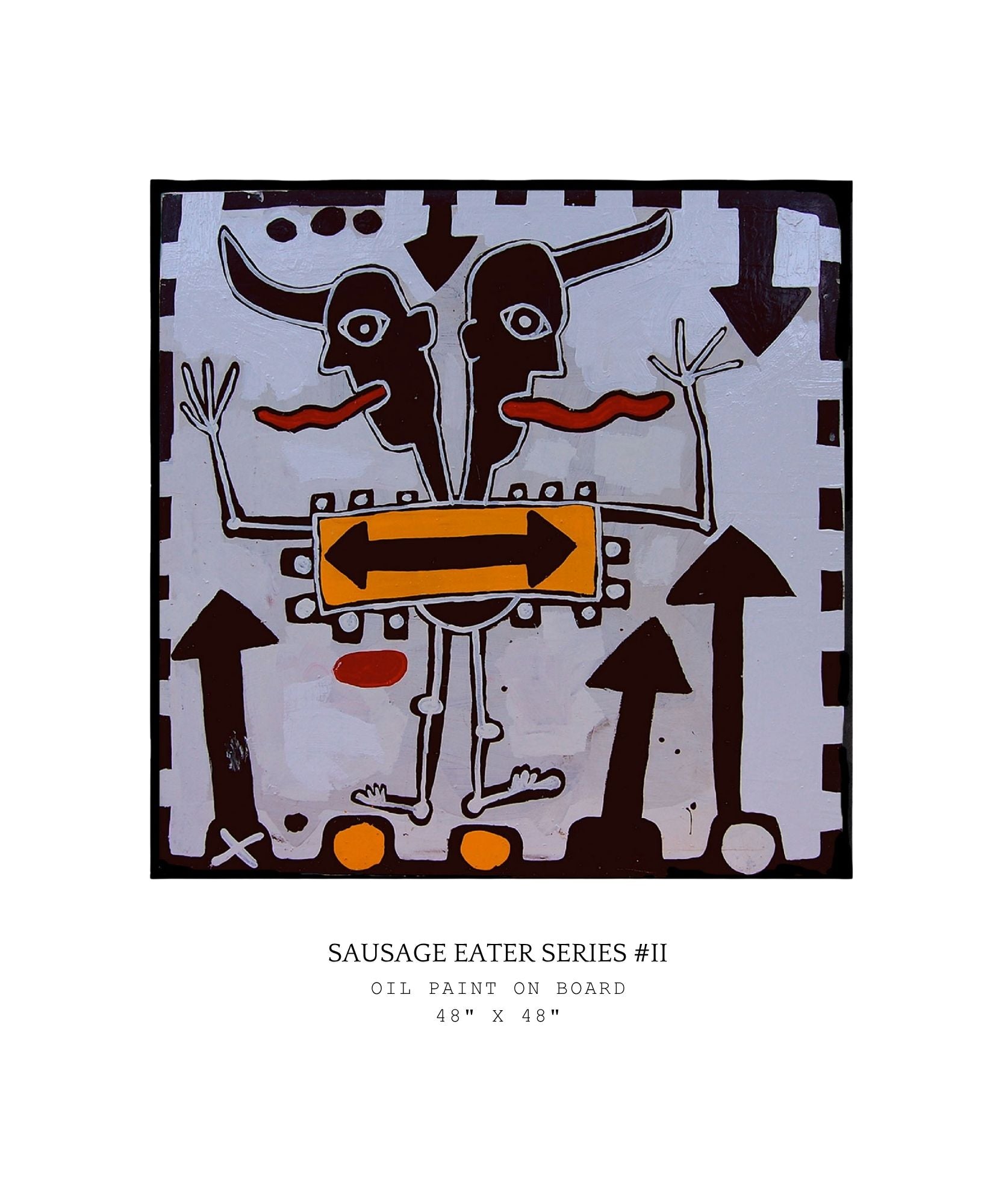 Abstract artwork titled 'Sausage Eater Series #11' on a white background. Part of the Sausage Eater series.