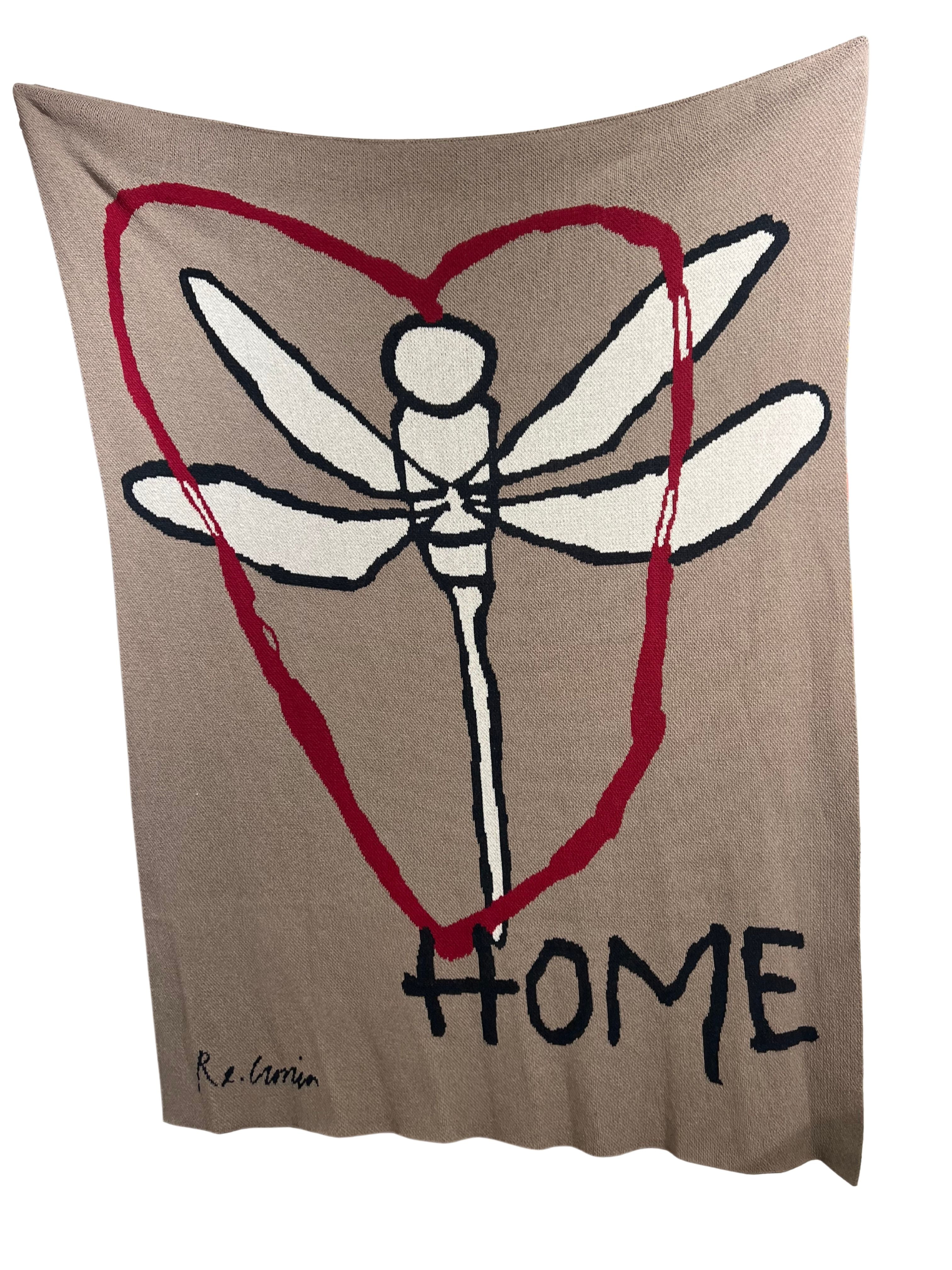 HOME DRAGONFLY HEART THROW BLANKET -