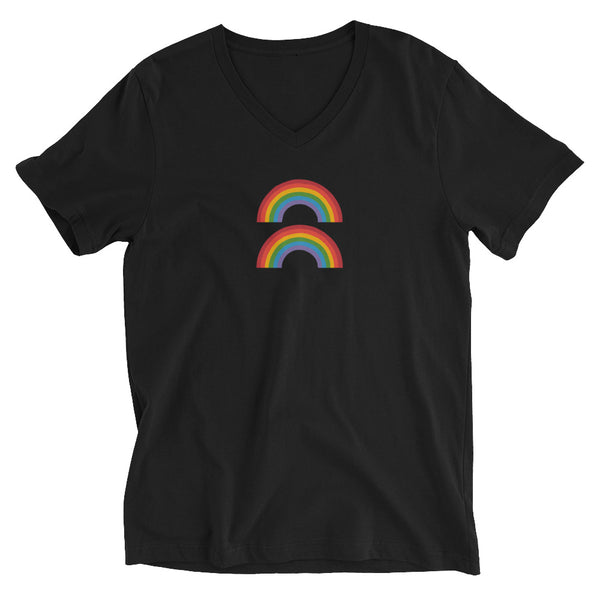 Double Rainbow Unisex Short Sleeve V-Neck T-Shirt