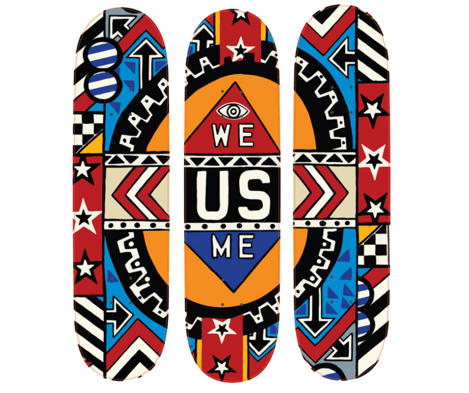 We, Me, Us Skateboard Deck Triptych