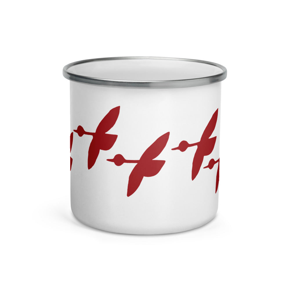 Red Geese Enamel Mug