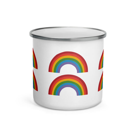 Double Rainbow Enamel Mug