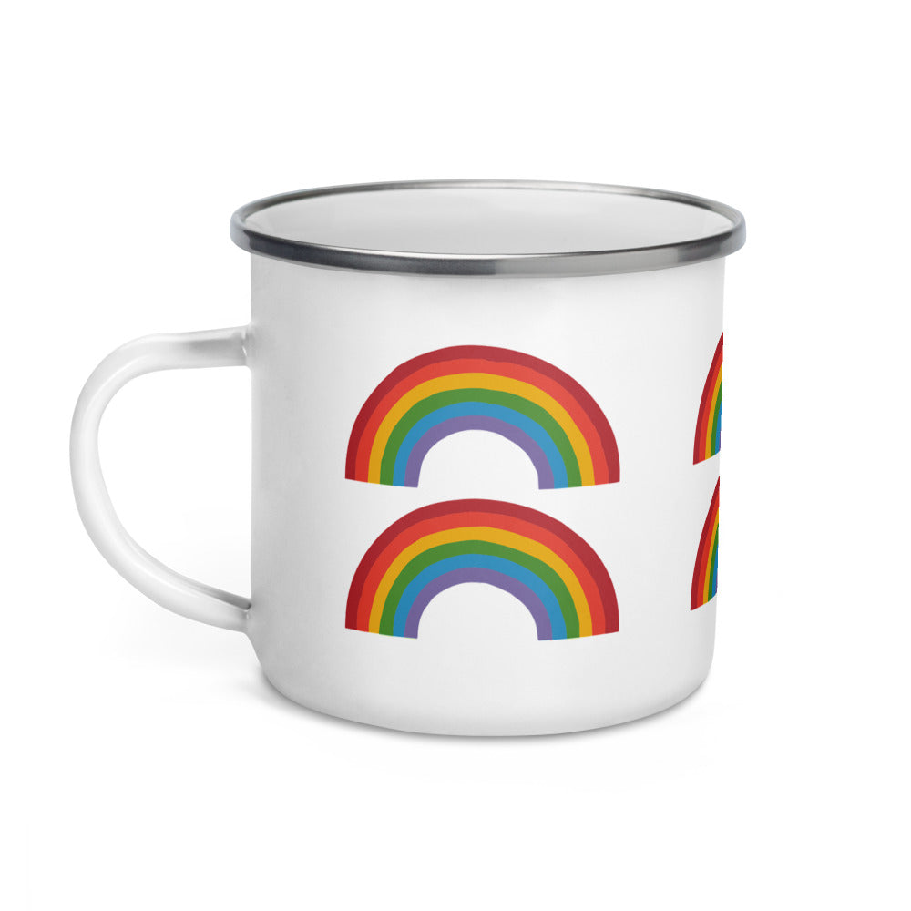 Double Rainbow Enamel Mug