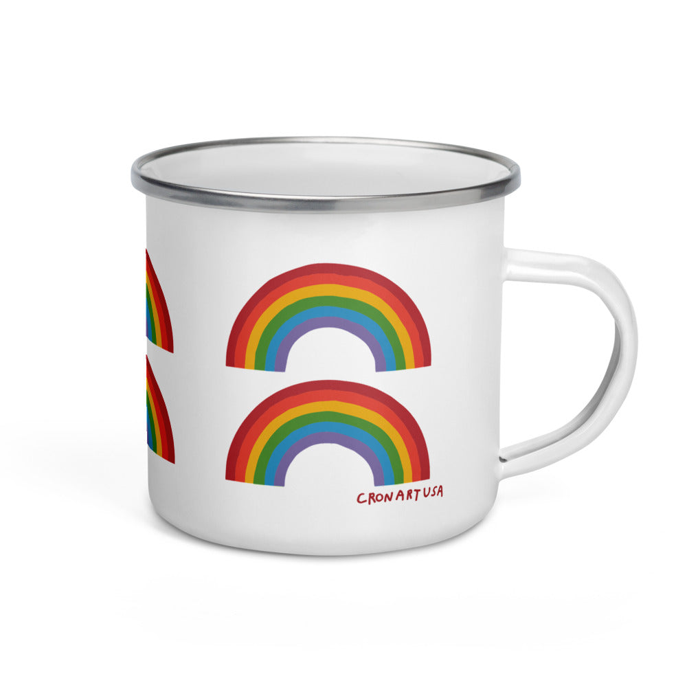 Double Rainbow Enamel Mug