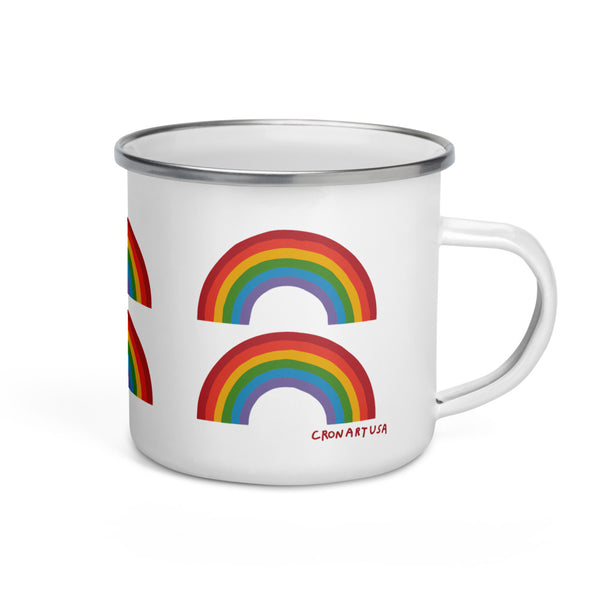Double Rainbow Enamel Mug