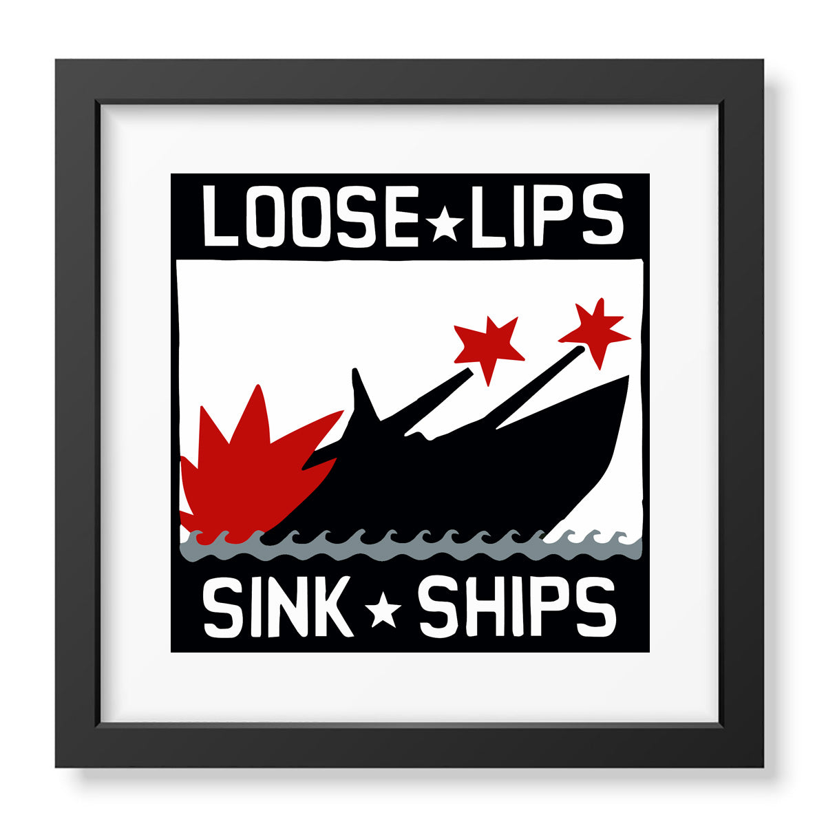 Loose Lips Sink Ships - signed art print by Hudson Valley artist Ryan Cronin