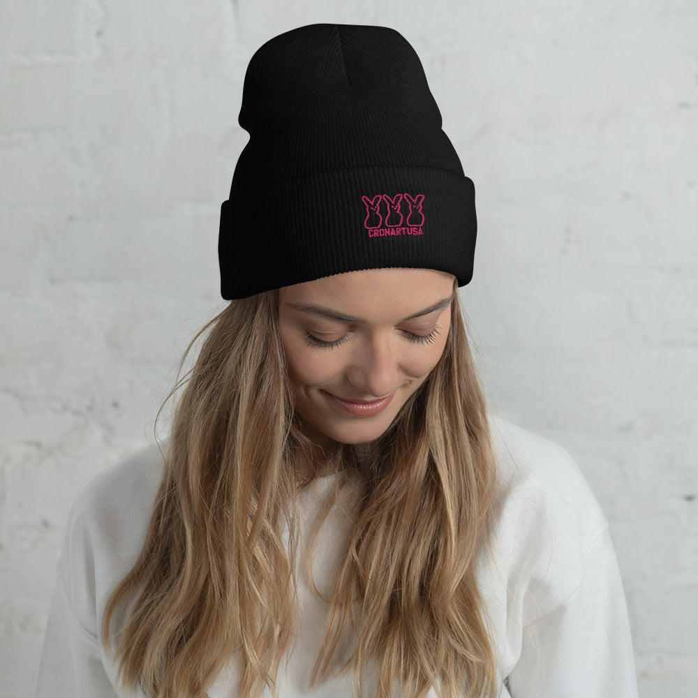 3 Bunnies CronArtUSA Cuffed Beanie