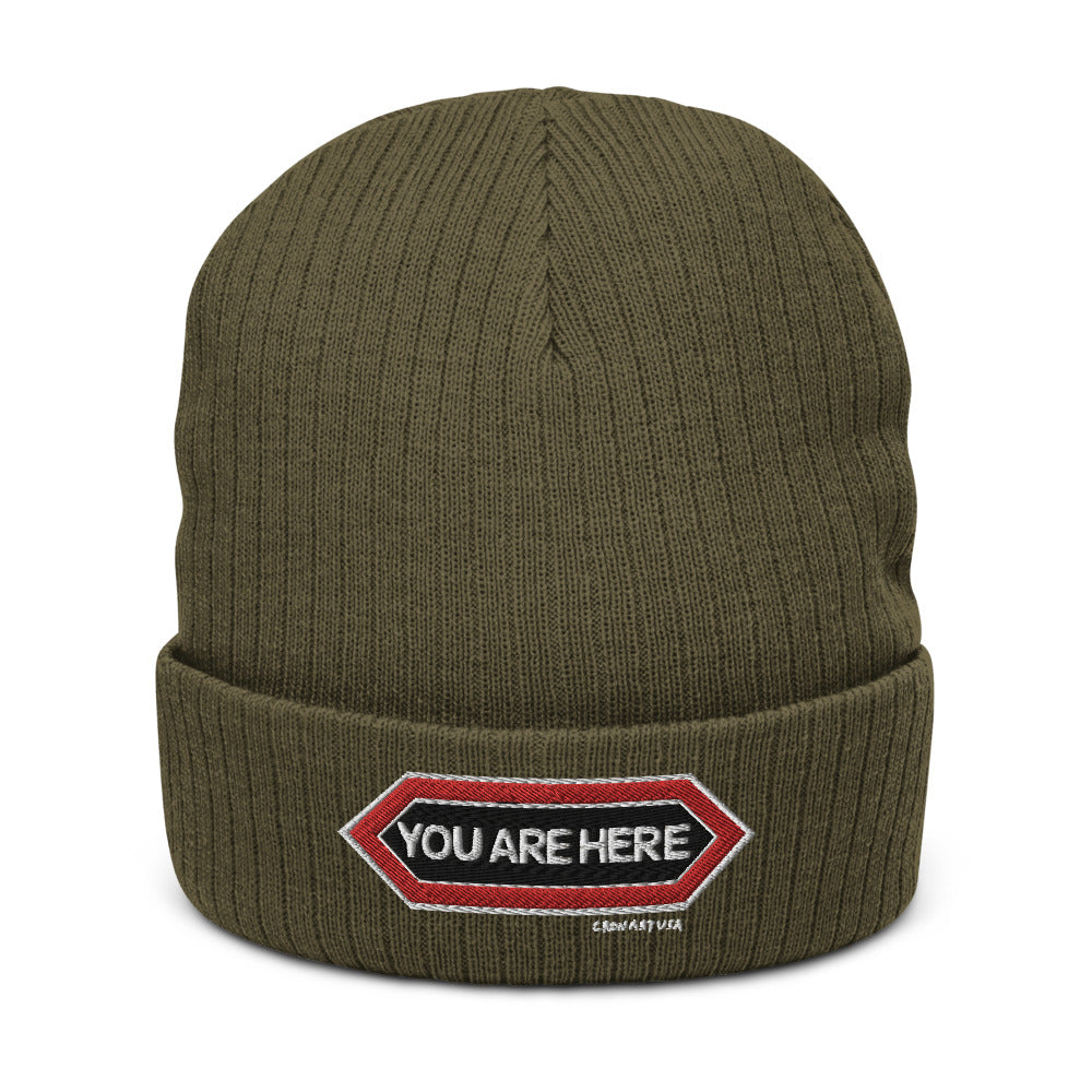 You Are Here Recycled Cuffed Beanie